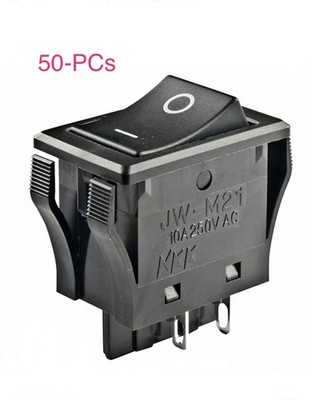 ( Lot of 50 ) NKK JWM21RA1A Rocker Switch DPST 10A 125VAC Snap-In Panel Mount
