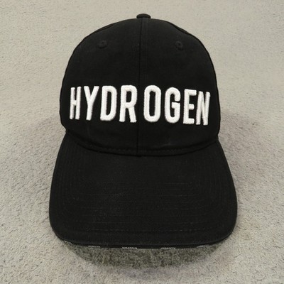 Hydrogen Hat Cap Black 100% Cotton Strapback Adjustable Tennis Men OS Adult Logo