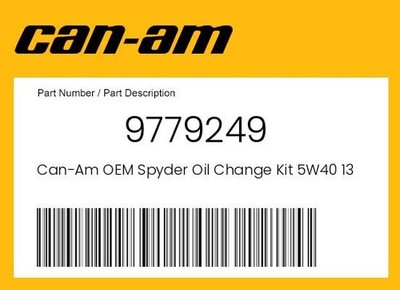 Can-Am Genuine Spyder Oil Change Kit 5W40 1330 - 9779249