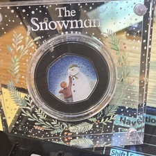 The Snowman UK 50p 2021 50p Coin in Acrylic Display Case / Acrylic Display