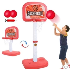 Basketball Hoop for Kids Toy Set | Adjustable Height Stand 2-4 Ft | Indoor & Out