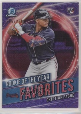 2021 Bowman Mega Box Purple Mojo Refractor /250 Cristian Pache #RRY-CP RC 0ku1
