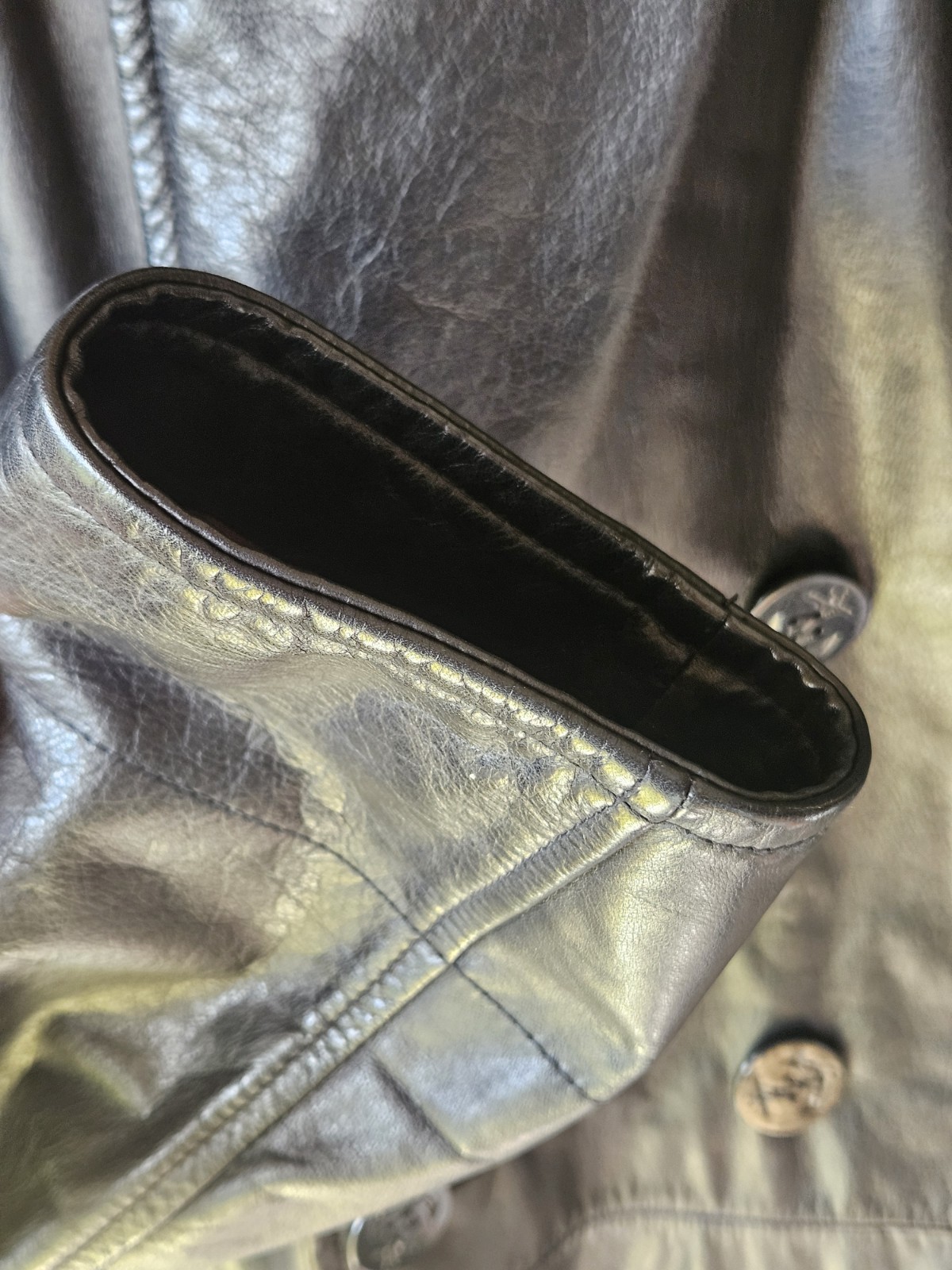 Vintage Nautica Black Leather Peacoat, Size 38, Y2K Style image 6