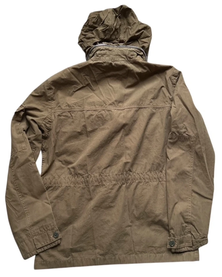 J Crew Jacket Field Mechanics Brown Size M Hood Utility Military READ - Image 4 of 4