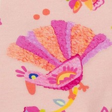 Organic Cotton Floral Peacock Pink Leggings 86-128cm