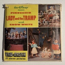 Disney View Master PINOCCHIO, LADY AND THE TRAMP, SNOW WHITE B315 - Reels  Book