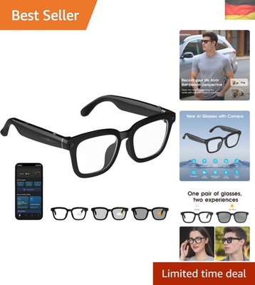 AI Smart Brille HD 1200P Kamera with 8MP Anti-Shake, Photochromic Lenses for ...