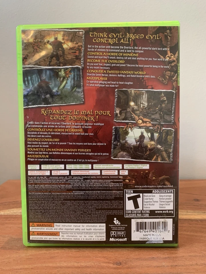 Overlord - Xbox 360  CIB 🔥🇨🇦 - Image 2 of 3