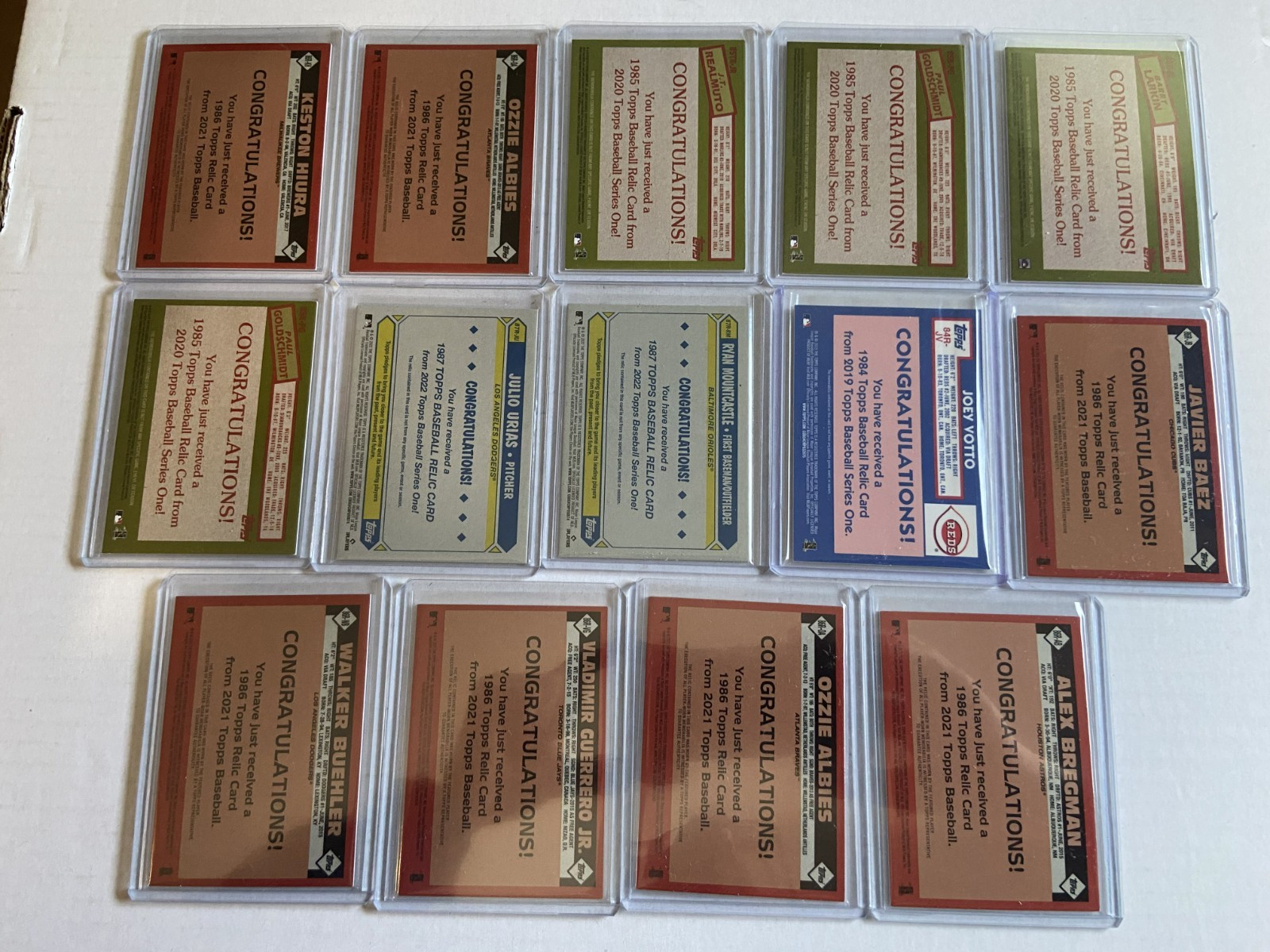 81 Card Lot Topps Baseball Relics Jerseys Bats Game Used Mike Trout Frank Thomas view 5