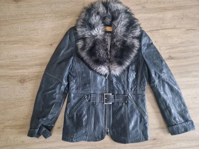 BiBa Damen Echt Lederjacke 38 Blau - Bild 1 von 4