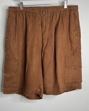 Tommy Bahama Mens Rust Orange 100 Linen Cargo Shorts Size M