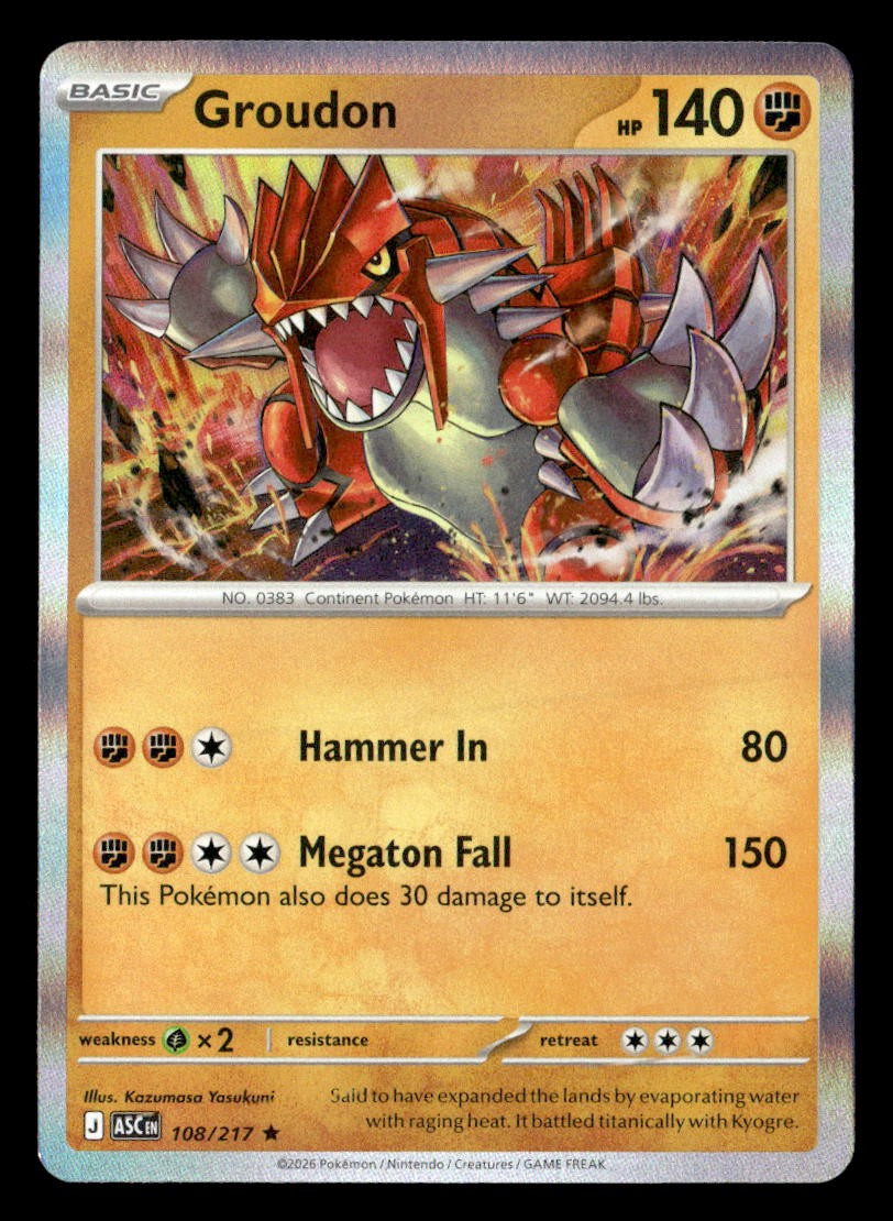 Pokemon Groudon #108/217 tcg Near Mint or Better