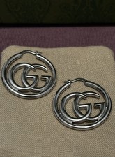 🌹💕🚚 ✅ Women’s Gucci Silver Hoop Earrings Brand New With Box!