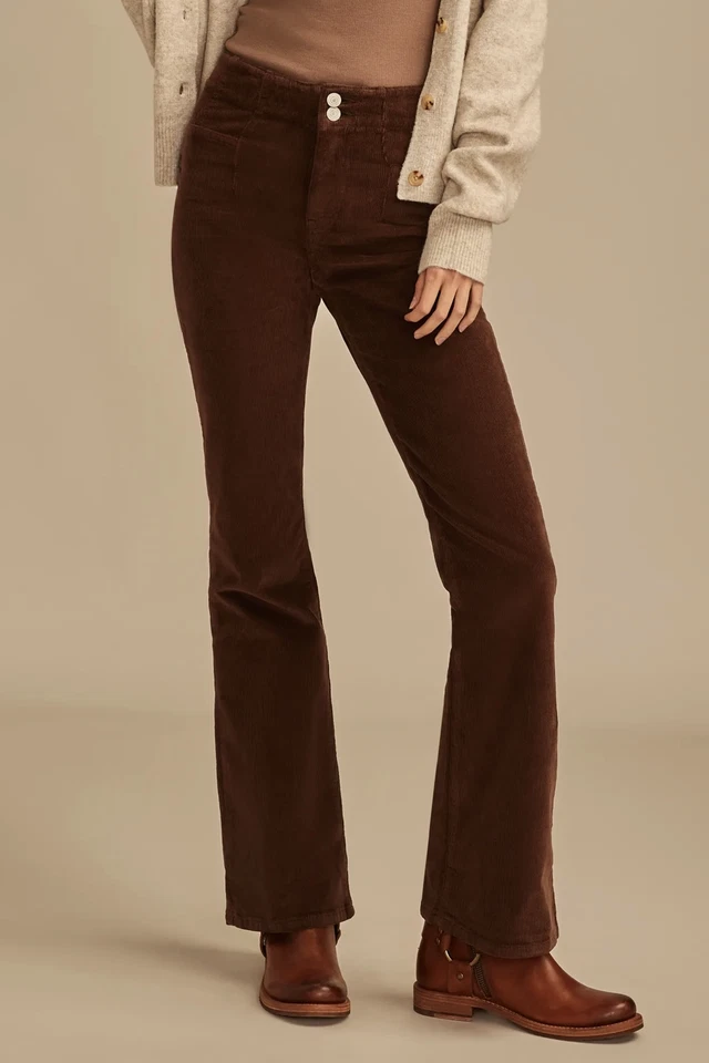 Pantalones acampanados de pana de tiro alto Stevie de Lucky Brand para mujer Foto 2 de 4