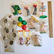Lot of Vintage Golf Tennis Baseball Cake Topper Figurines Wilton Others