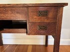 Signed Gustav Stickley Antique Mission Oak Arts & Crafts Desk w/ Copper Handles — photo 8