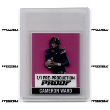 2025 Leaf NSCC The National Proof - Cameron Cam Ward Rookie 1/1 Pink Clear Mini