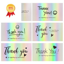 FZR Legend 120Pcs Thank You Cards Small Business, Mini 6 2x3.5 Inch, Silver