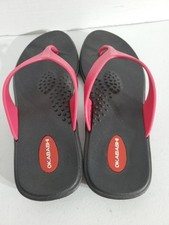 EUC Okabashi Womens Size L Pink Flip Flops Thong Comfort Spa Sandals Made In USA