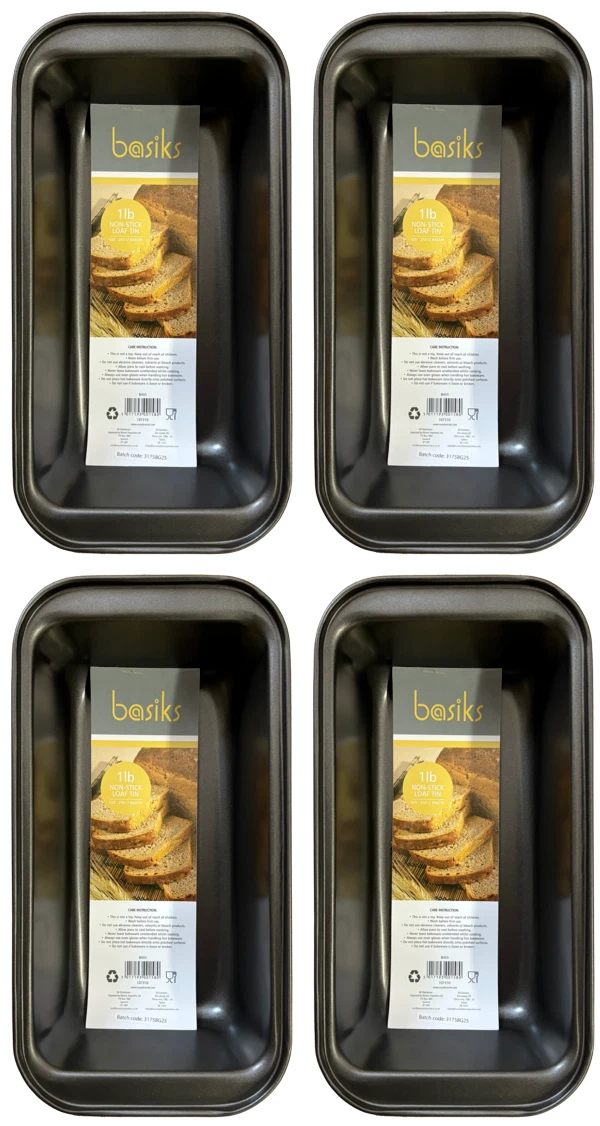 4x basiks Non-Stick Steel Loaf Bread Cake Baking Kitchen Oven Pan Tin Tray 1Lb
Opens in a new window