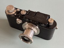 Beautiful Leica III Black Nickel Rangefinder Film Camera Elmar 50mm f/3.5 Lens