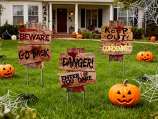 Halloween Decorations, 3 Pack 15" x 12" Yard Signs Stakes Props Outdoor Decor...