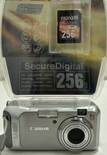 Canon PowerShot A460 5.0MP Ai AF Digital Camera Silver W/256MB SD GWO VGC (2)