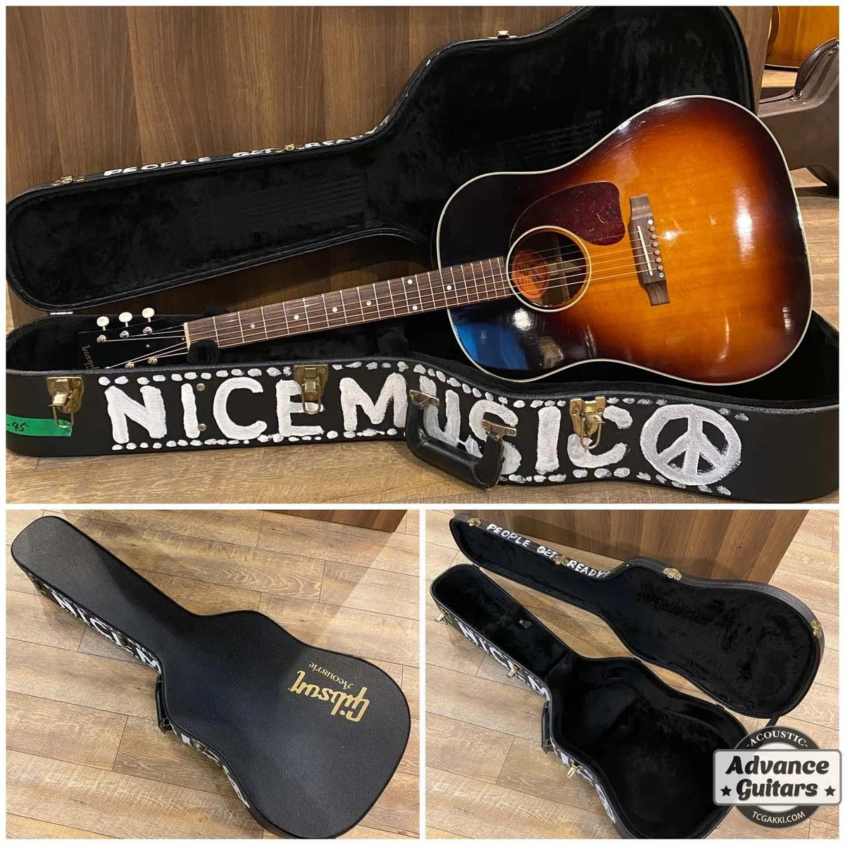 Gibson 1950s J-45 Antigüedad 2016 Sunburst acústica eléctrica con estuche rígido