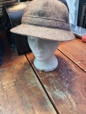 Edinburgh Woollen Mill tweed hat large brown
