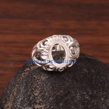 Semi Mount Bezel Setting 8X10 MM Oval 925 Sterling Silver Blank Stone Ring 554