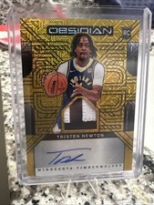 2024-25 Panini Obsidian Tristen Newton 7/10 Gold Flood Rookie Jersey Ink