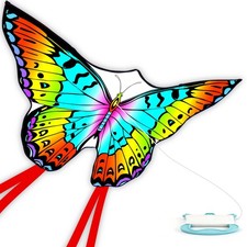 YFAFENGS Butterfly Kite for Kids  Adults - Easy to 55.5 inches x 28.3", Red