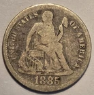 Nicer Low Mintage "very good++" 1885 P Liberty Seated Dime