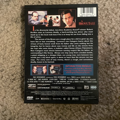 A Bronx Tale (DVD, 1993) Widescreen Chazz Palminteri Robert DeNiro Very Good! - Bild 2 von 2
