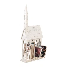 Gallerie II Church Card Mail Holder Rustic Wood Distressed Table Home Decor