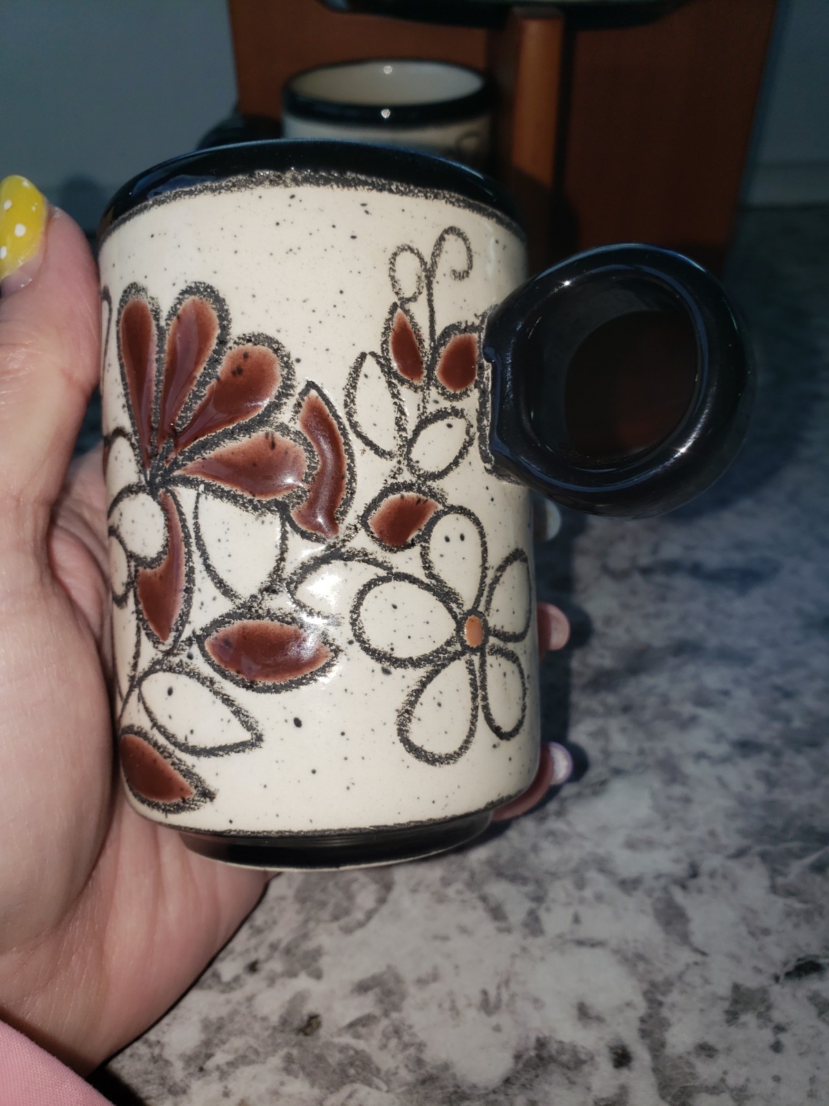 Vega By Artesa Coffee/ Tea Set With Wood Stand Handmade In Ecuador