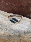 Vintage Mexico 925 Sterling Silver Turquoise Inlay Geometric Ring Sz 6.25 0109