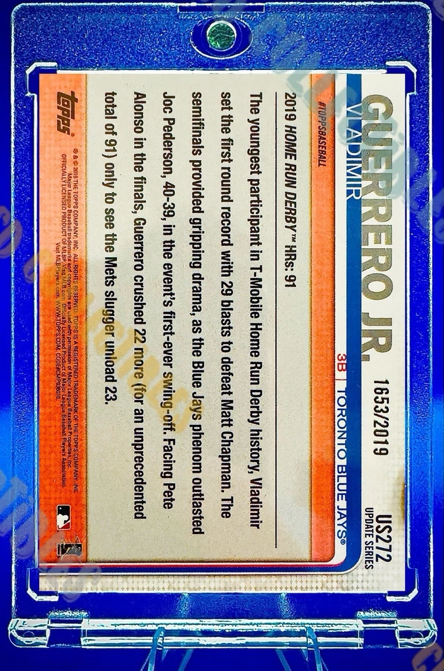 Vladimir Guerrero Jr. GOLD RC ROOKIE HOME RUN DERBY CARD SP TOPPS BLUE JAYS MINT - Image 3 of 3