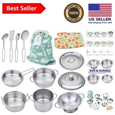 High-Quality Stainless Steel Cooking Utensils Set - Perfect for Kids Aged 3 