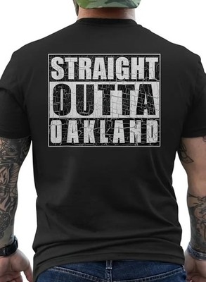 Straight Outta Oakland Herren T-Shirt Backprint Streetwear Hip Hop bis 8XL
