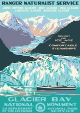 Glacier Bay National Park Alaska USA Vintage Travel Poster Print