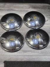 Vintage 1946-50 Oldsmobile Dog Dish Chrome Wheel Cover Hubcaps - Set Of 4 Vintage 1946-50 Oldsmobile Dog Dish Chrome Wheel Cover Hubcaps - Set Of 4