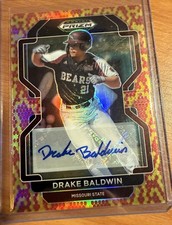 2022 Panini Prizm Draft Picks Drake Baldwin Snake Skin Auto /15 ATLBraves ROTY 