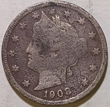 1908 United States of America 5 Cents Liberty V Nickel (1)