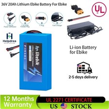 36v 20Ah Lithium Ebike Battery Pack for 200W-1000W Electric Bike Motor 30A BMS