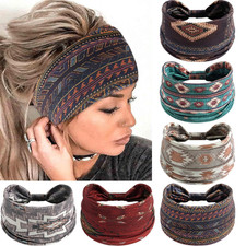6 Pack Boho Headbands Women Wide Head Bands Turban Elastic Nonslip Hairbands Wor