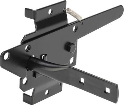 Heavy Duty Self-Locking Gate Latch for Wooden and PVC Fence, Black