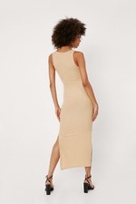 Nasty Gal Scoop Neck Cut Out Strappy Maxi Dress Size UK 14 **LIME**