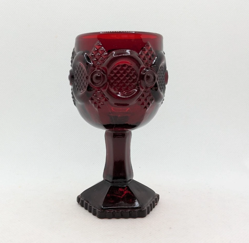 Juego de 10 copas de vino pequeñas de agua Avon Cape Cod 1876 rojo rubí de 4,5" Foto 3 de 4