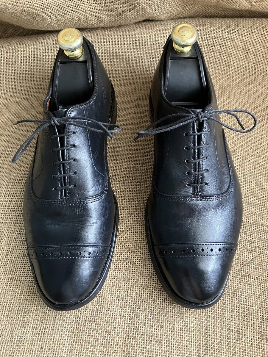 Allen Edmonds Fifth Avenue Black Leather Cap Toe Oxford Shoes Size